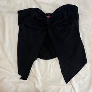 Edikted Black Strapless Crop Top